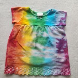 Vintage Carters Classic Tie Dye Infant Dress‎ Embroidered 3-6 Months